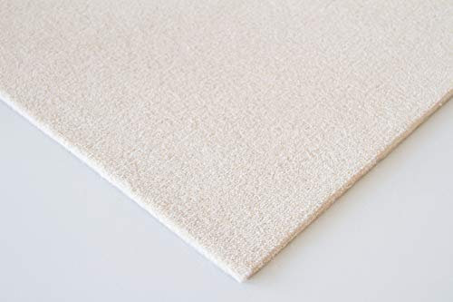 Steffensmeier Velours Teppichboden Mirano Meterware | Auslegware für Kinderzimmer Wohnzimmer Schlafzimmer | Beige, Größe: 100x100 cm