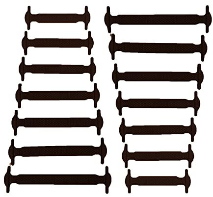 CCSOFTIME No Tie Lacets pour Adultes et Enfants Silicon Flat Lacets Elastique Sans Noeud Shoelaces pour Chaussures de Sneaker de Conseil Baskets et Bottes,Marron Enfants