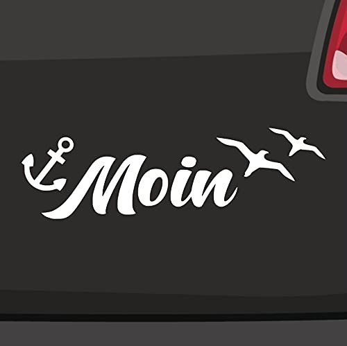 Moin Aufkleber Nordsee -6 Größen 21 Farben- Sticker Anker Ostsee Küste Urlaub