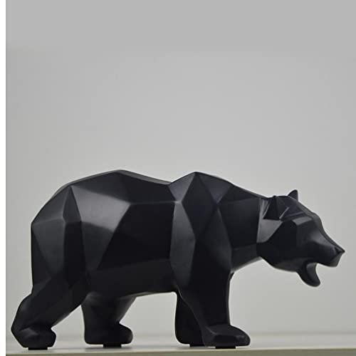 TOSSPER Moderne Harz Schwarz Bär Statuen Skulptur Dekoration Handwerk Geschenk Kabinett Büro Statue Dekoration