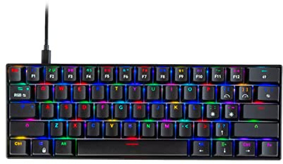 Cosmic Byte CB-GK-21 Themis 61 Key Mechanical Per Key RGB Gaming Keyboard with Outemu Blue Switches & Software (Black, USB-A Connectivity) | Adjustable Backlight | Lighting Effects | Gaming Keyboards