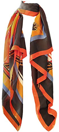 PB Pietro Baldini Elegante Damen Schals Pashmina Schals mit Reiter Design für Freizeit Abendkleid Hochzeit Freizeit - 90 x 180 - Orange