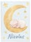 Personalisierte Babydecke Kinderdecke mit eigenen Namen, Schaf- und Mondmotiv & Farbauswahl | Individuelle Baby Decke Namensdecke mit Schaf Motiv (Schaf mit Mond), 80 x 110 cm