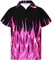 King Kameha Funky Hawaiian Shirt, Men, Shortsleeve, Flames, Purple, XXL