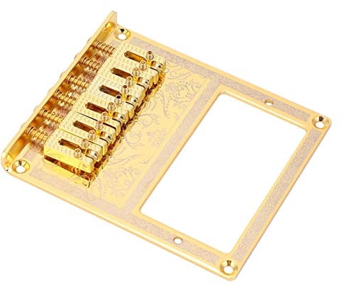 Guitar Bridge, Durable Saddle Bridge with Screws Wrench Performance Accessories for TL Telecaster Electric Guitars Humbucker Pickup Slot (golden branch)