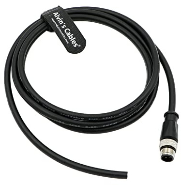 Alvin's Cables M12 Sensorkabel M12 A Code 4 Pin Stecker Luftfahrt-Stecker Elektrisch Geschirmt Kabel für Industrie Sensor Kamera 6,5 Fuß | 2 m