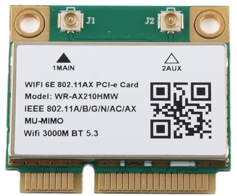 Carte sans Fil AX210HMW, Carte Réseau Triple Bande Mini PCIE WiFi Adaptateur Réseau PCI Express Uniquement pour 10 64 Bits, Carte Réseau WiFi pour Ordinateur Portable