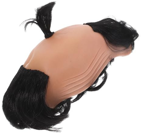 STOBOK Samurai-perücke Gefälschte Schädelkappenperücke Leimlose Echthaarperücken Kahle Perückenkappe Make-up Glatze Wissenschaftler Perücke Cosplay Hochtemperaturdraht Kopfbedeckung Mann