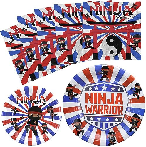 Ninja Party Plates and Napkins Ninja Party Decorations Ninja Party Favor Ninja Party Supplies Serves 20 Guests