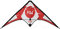 HIDETOSHI WAKASHIMA® Inuwahi Stunt Kite Lenkdrachen mit Fiberglass Gestänge, strapazierfähigem Ripstop Segel und 25 Meter 2-Leiner. Besonders wendig, schnell und präzise steuerbar (schwarz/weiß)