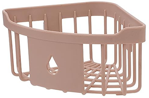 Duschablage Ohne Bohren Duschregal Kunststoff Eckregal Badregal Badezimmer Regal Selbstklebend Duschkorb für Bad Küche Toilette (Rosa)