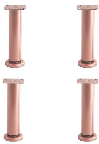 4 pcs Pieds de Canapé en Métal,Pieds de Meuble Réglables en Métal,Pieds de Support en Fixation en Métal,Pieds D'armoire Ronds,pour Meubles Table Chaise Bureau Armoire Canap (120mm/4.7in,Rose Gold)