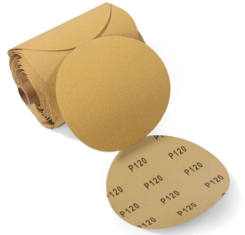 LuckyGuard 100 PCS 6 Inch PSA Sanding Discs 120 Grit Sticky-Back Sandpaper