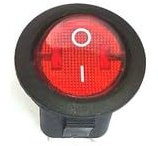 G GRIMALDI INTERRUTTORE TONDO LUMINOSO ROSSO Ø 20MM 6A 250V BIPOLARE 4 FASTON 4,8MM