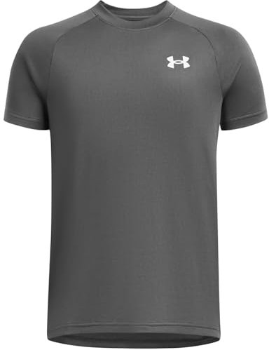 Under Armour Jungen Tech 2.0 Kurzarmshirt, leichtes Sportshirt aus kühlendem Stoff, schnelltrocknendes Funktionsshirt mit natürlichem Tragegefühl,Castlerock / / White,YMD
