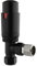 Warmehaus Angled 1 x 15mm Black Round Head Radiator and Towel Rail Thermostatic Valves