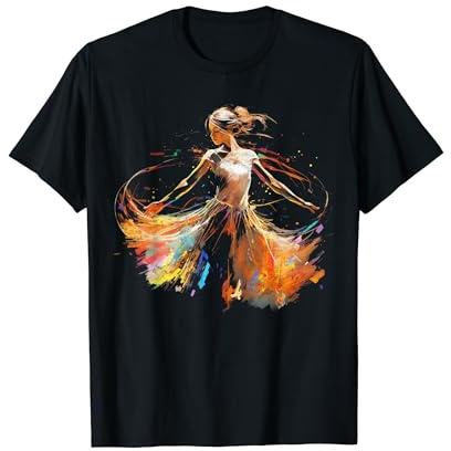 Ballerine de danse pour fille Motif éclaboussures de peinture T-Shirt