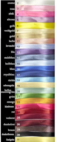 Jajasio Schrägband, 10m, Atlas (Satin), 10mm, gefalzt, Textilband, Einfassband in 27 Farben (18)