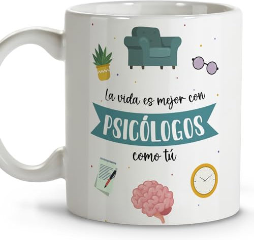 LolaPix Regalos para psicologos. Tazas originales para regalar. Regalos psicologos. Tazas personalizadas. Taza cerámica 330 ml.