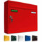 AL Briefkasten Systeme Basic 1er Briefkasten in RAL 3000 Feuerrot 1 Fach DIN A4 Postkasten wetterfest wasserdicht rostfrei Briefkastenanlage mit Posthaltebügel und 2 Namensschildern