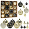 Weihnachtskugeln Schwarz Gold, 44 Stück Christbaumkugeln Kunststoff Set, Weihnachtsdeko Kugeln Stern, Christbaumschmuck Große & Kleine, Weihnachtsbaumschmuck Weihnachtsbaum Deko