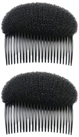 KGDUYC 2 Stück Fluffy Hair Clip, Haarkissen, Bump It Up Volumen, Haar Bump Up Kamm Clip, Schwamm Former, Hochsteckfrisur Volumen Kissen, Brötchen Pad Zubehör - Weiß