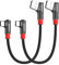 SUNGUY Câble USB C Court 90 Degrés, [0,15 m 2 pièces] 3A Câble USB vers USB C transfert de données USB 2.0 Nylon Compatible avec iPhone 16/15 Pro/Pro Max/Plus, Galaxy S25/S24/S23, iPad Pro 2022