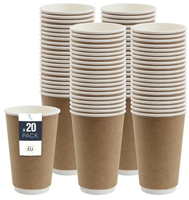 BenBow Paper Thermal Cups 400 ml x 160 - Made of Paper for Hot Drinks Such As Coffee, Tea and Mulled Wine