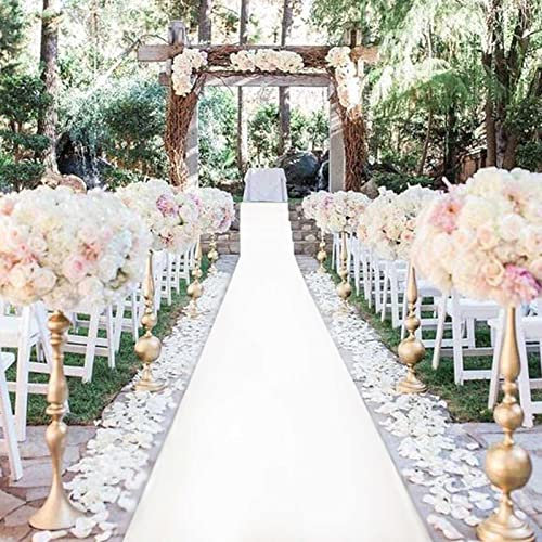 Hochzeits-Gangläufer, weißer Teppichläufer, Gangdekoration, für Hochzeiten, Zeremonien, drinnen und draußen (schneidbar)