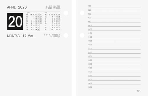 BRUNNEN Umlegekalender '26 | 80×108 mm