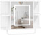 MAHANCRIS Armoire de salle de bain, armoire murale, armoire de salle de bain, armoire à pharmacie avec miroir LED et porte-serviettes, armoire de rangement au-dessus des toilettes, pour buanderie