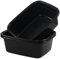 Oymlclivisa 16L Rectangle Plastic Washing Up Bowl for Sink Kitchen Basin Mixing Dish, 3 Packs, Black