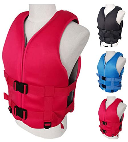 Homesally Giubbotto di Salvataggio per Adulti per Sport Acquatici All'Aperto, Giubbotto Salvagente per Snorkeling, Giubbotto di Sicurezza per Snorkeling, Kayak, Nautica,Rosso,M