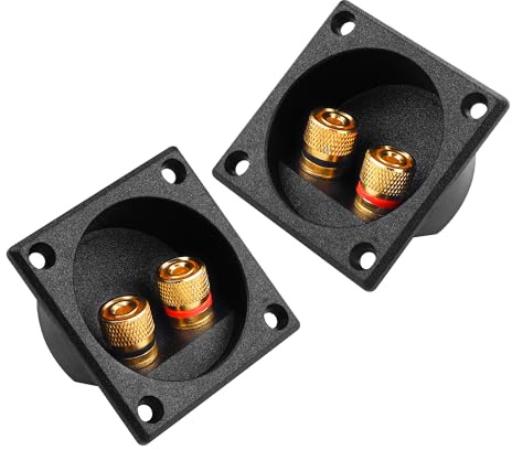 PNGKNYOCN Lautsprecherklemme, 57X57mm 2 Weg Binding Post Subwoofer Box Terminal für Auto/Home Audio DIY（2 Pack）