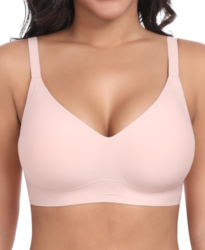Ganado Seamless Wireless Bras for Women Jelly Bra | Non Wired, Gel, Padded, Push Up, Full Coverage, Support for Sagging Breasts, Wire Free, Tshirt Bra, Comfort Everyday Bras