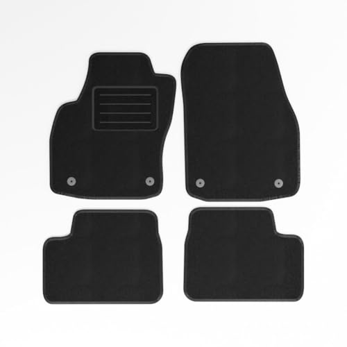 Mats4all Textil Fussmatten Passend für Opel Astra H 2004-2009 | rutschfest | Mit Verstärkung | 4-teilig