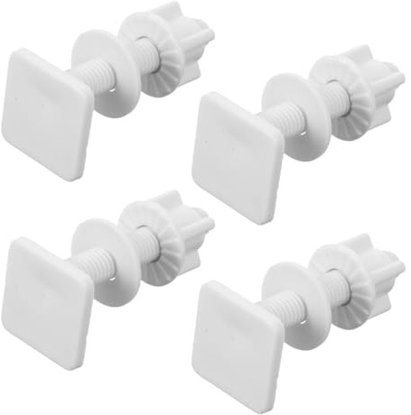 FIXOSHEE 4 piezas Kit Tornillos y Tuercas de Plástico para Tapa Wc Tornillos de Repuesto para Asiento Inodoro con Arandelas y Base Cuadrada Accesorios Duraderos para Fijación Segura y