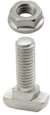 KLAK 40 - Hammerkopfschraube T-Schraube M8 25mm Nut 8 Aluprofil 40-er 1 Stück + Mutter