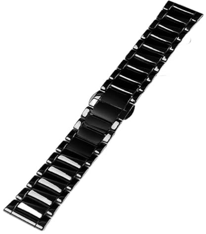 Keramik-Uhrenarmband, 22 mm, schwarzes Armband for Armani AR1507 AR1509 70002 AX7105. Hochwertiges helles Keramikarmband(22mm AR-70001 watch band)