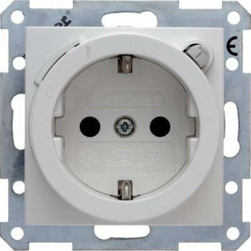 Berker SCHUKO-Steckdose pws/gl m.FI-Schutzschalt. 47088989