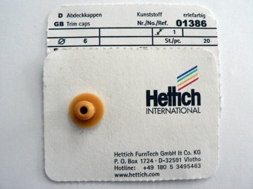 Hettich Abdeckkappen zum Eindrücken, erle/buche ,D: 6 mm, 20 Stück, Artikelnr. 1386