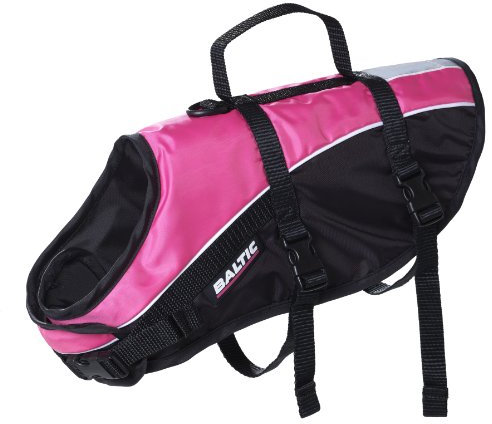 Baltic Schwimmhilfe Mascot für Haustiere, mit Klettverschluss und Gurt Mehrfarbig Pink/Black Medium 8-15 Kg