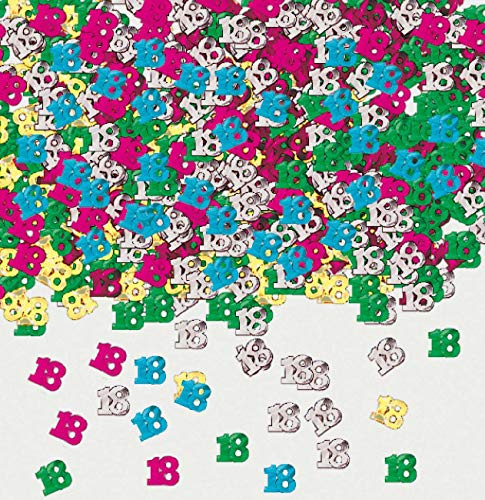 Amscan INT36118-90 - Konfetti 18, Folie, 14 g, Streudeko, Tischdekoration, Geburtstag