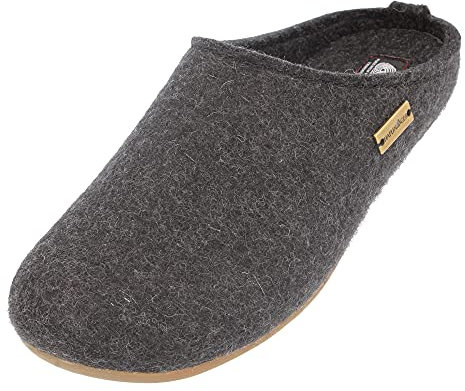 HAFLINGER Everest Fundus Filzpantoffeln im schlichten Design Graphit, Gr. 42