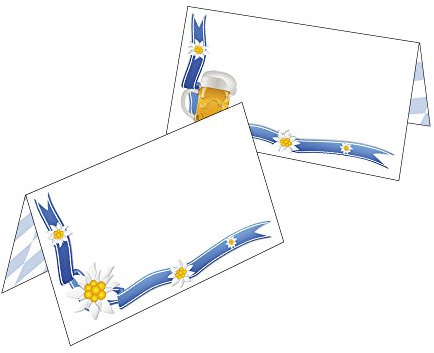 50 Tischkarten/Geschenkanhänger Bayern - Bier + Edelweiß Oktoberfest 2519
