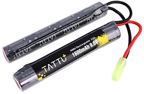 TATTU 9,6V NiMH 1600mAh Akku für Butterfly Nunchaku Sticks mit TMY-Anschluss, kompatibel mit Airsoft ICS CA TM SRC JG G36 G&M733