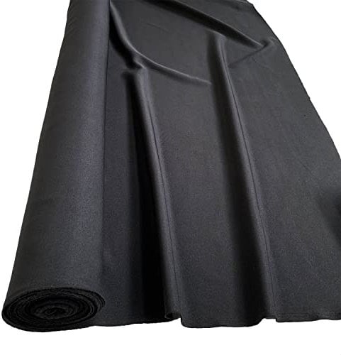 EU Fabric 80% Thermal Blackout Curtain Fabric | Fire Retardant Lining Material by The Metre UK | Ideal for Windows Roller, Roman Blinds, and Caravan Curtains |Durable Upholstery Black Fabric