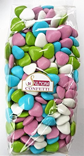 Confetti di Sulmona Cuori al Cioccolato, Colori Assortiti - 1000 gr