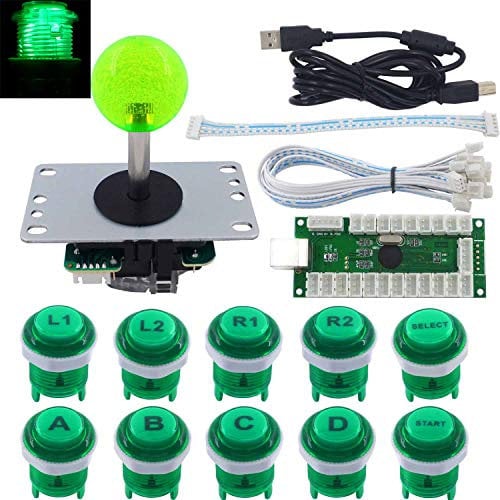 SJ@JX Arcade Game LED DIY Kit Mechanical Keyboard Switch LED Button PC MAME Retropie Arcade Joystick Controller Zero Delay USB Encoder