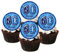 60th Birthday Boy Edible Cupcake Toppers, Blue 60th Cake Decorations - 24 x 1.5 Inch 4cm Uncut